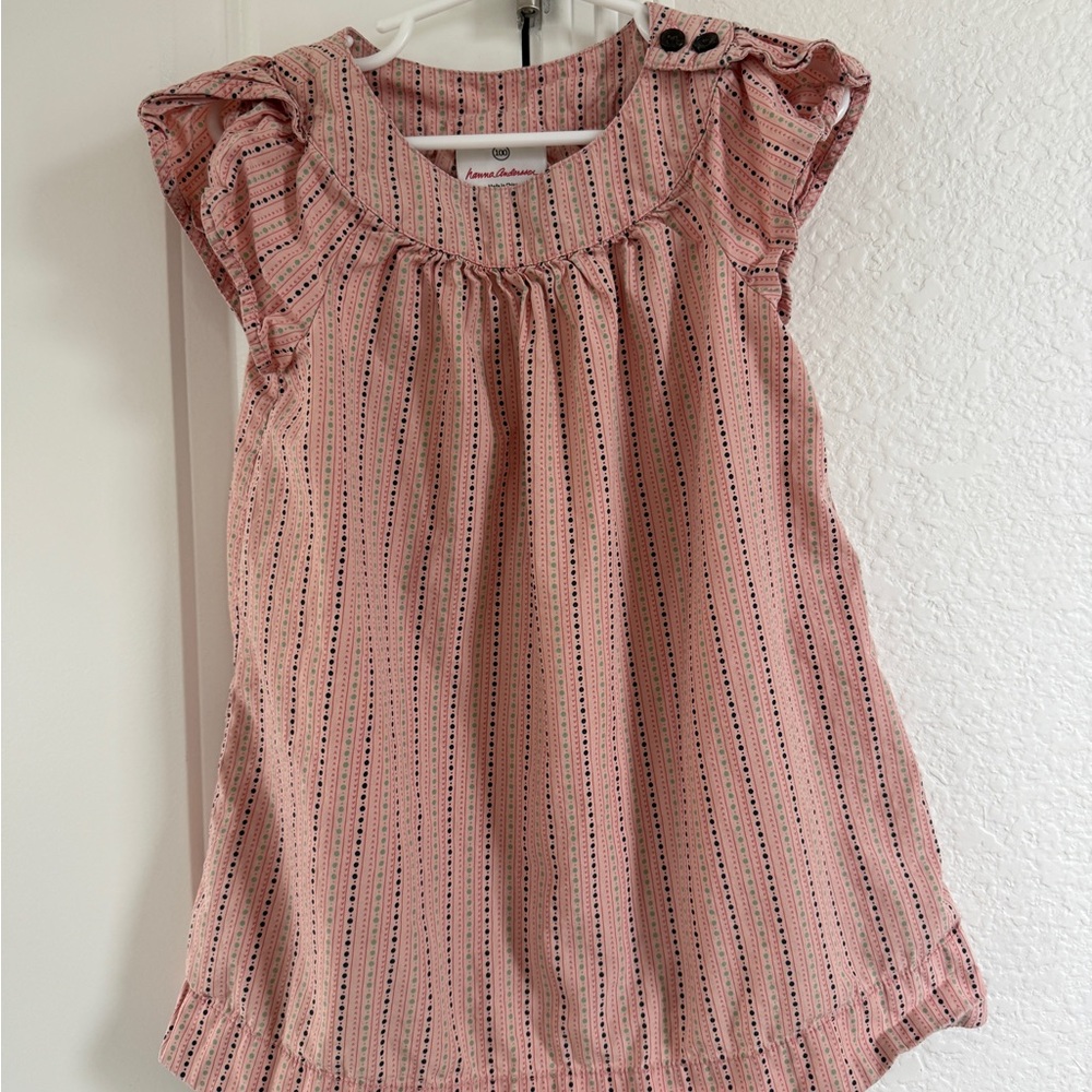 Hanna Andersson 4T Pink Striped polka dot Sleeveless Top Dress